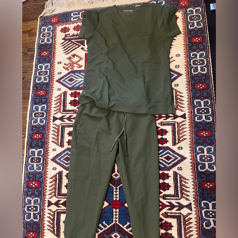 Dark green Mandala scrubs